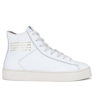 AllSaints White TANA LEATHER HIGH TOP TRAINERS size 9